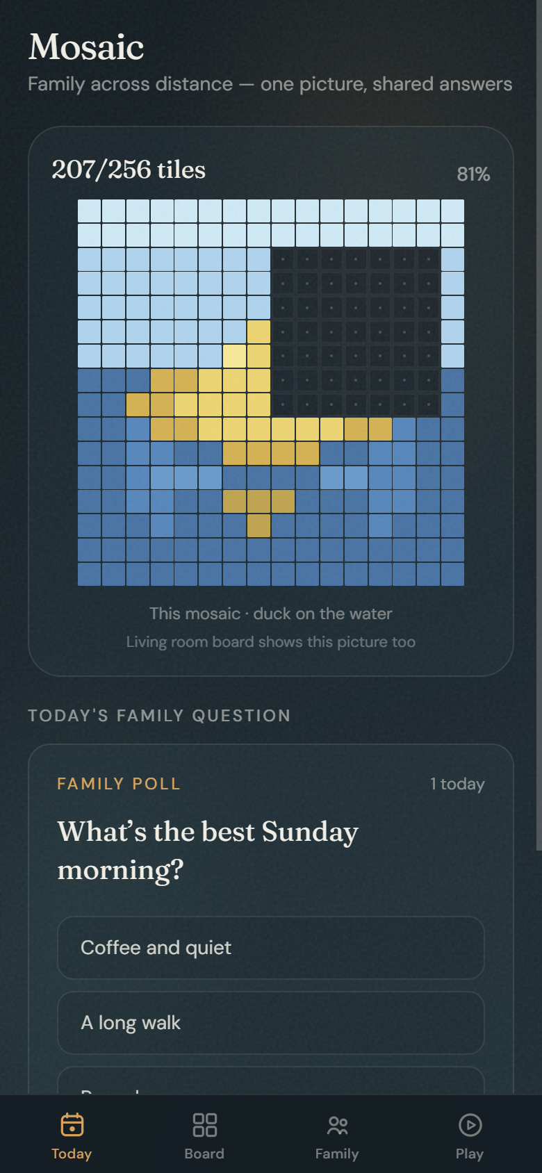 Today's family question on a phone: What's the best Sunday morning?